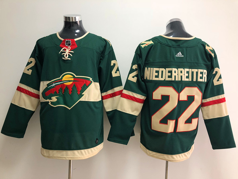 Men's Minnesota Wild Nino Niederreiter #22 Green Home Breakaway Jersey